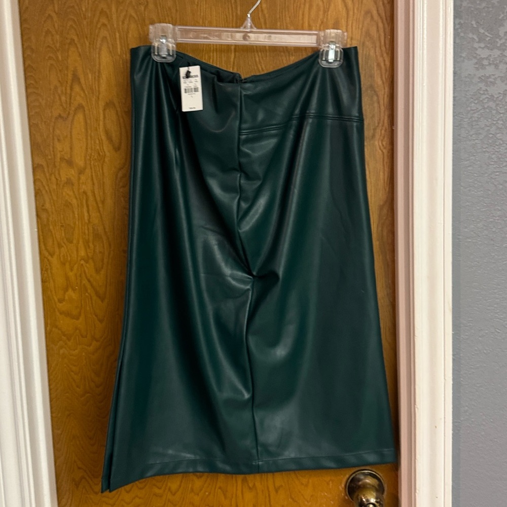 Express Dark Green Pencil Skirt